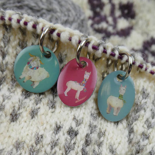 Alpacas & Friends Stitch Markers In A Pocket Tin