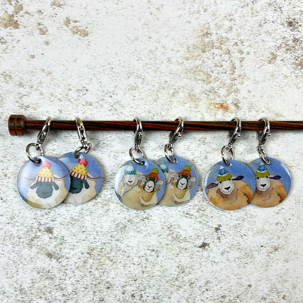 Happy Sheep Crochet Stitch Markers In A Pocket Tin
